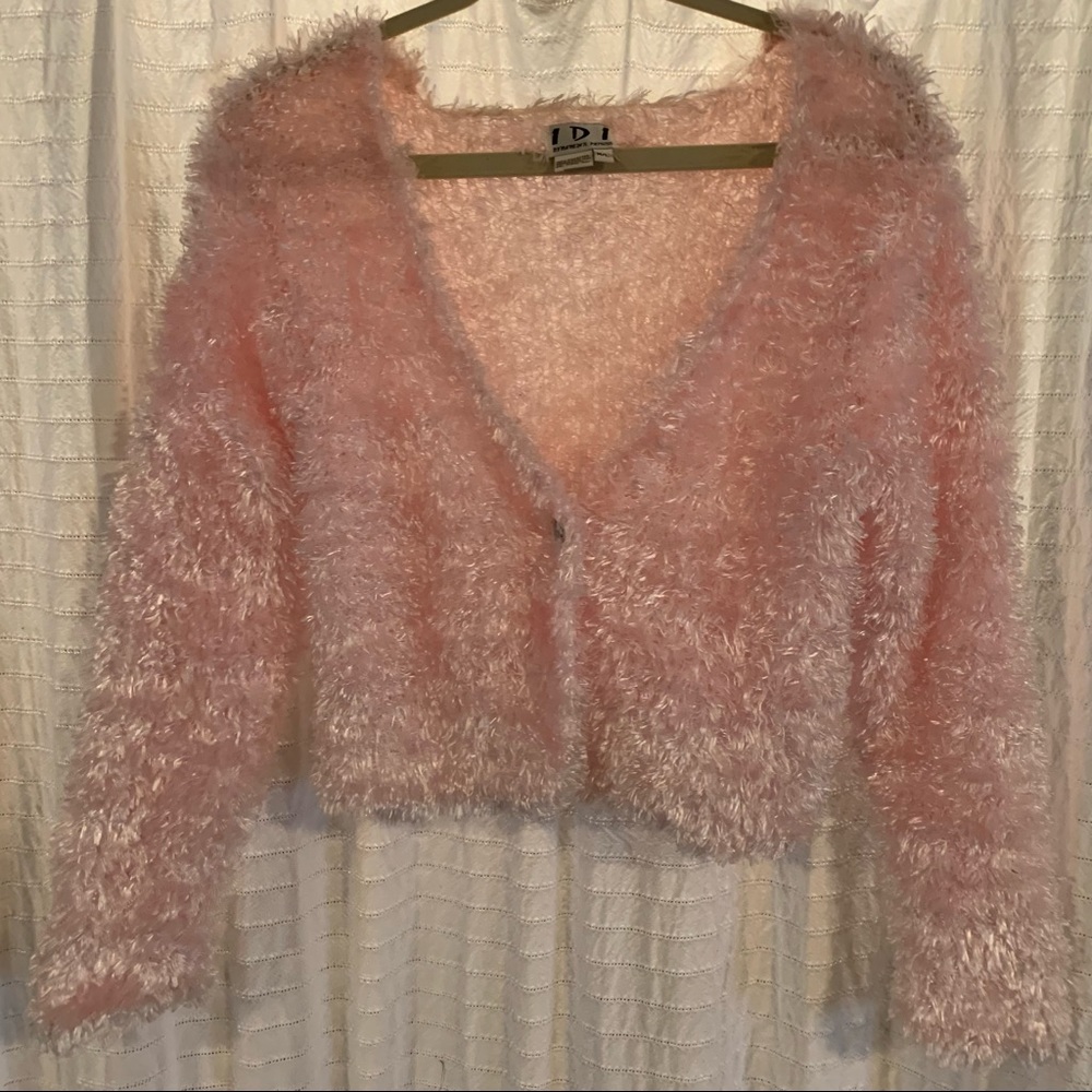 Like New Fuzzy Pink Cardigan